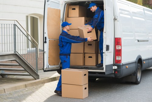 Careful loading of household items for a local move in Colliers Wood