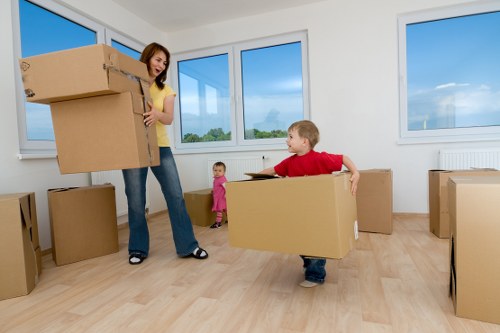 Professional movers handling a flat move near Colliers Wood