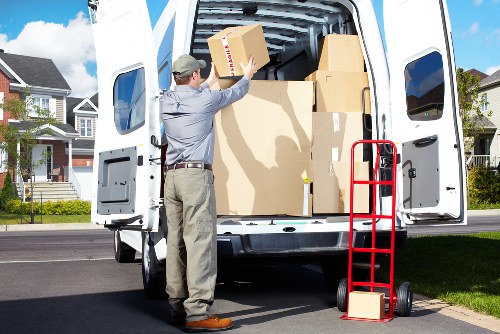Careful packing and transport of household items in a removal van