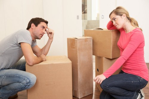 Packed boxes and household items prepared for a local move