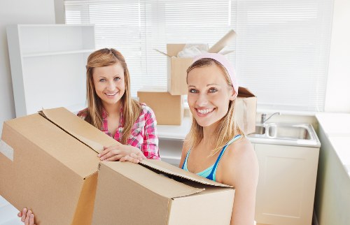 Packed moving boxes ready for house removal service