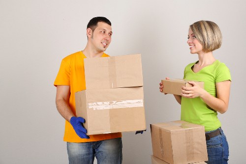 Moving boxes and household items prepared for a Colliers Wood relocation